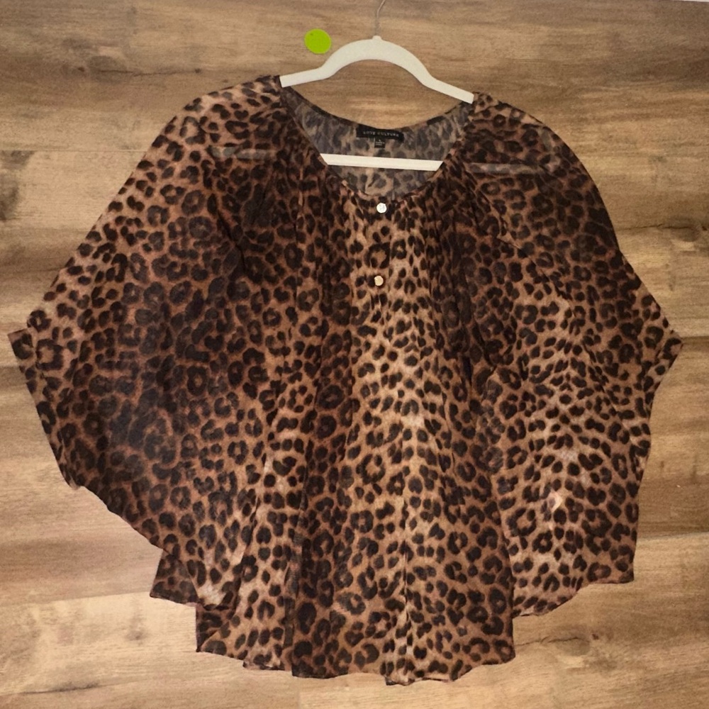 Forever 21 Brown Leopard Print Blouse